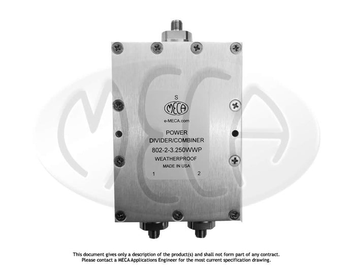 美国E-MECA rfpartsondemand 802-2-3.250WWP SMA-Female 功率分配器